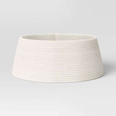 26" Roll-Up Rope Christmas Tree Collar Ivory - Wondershop™