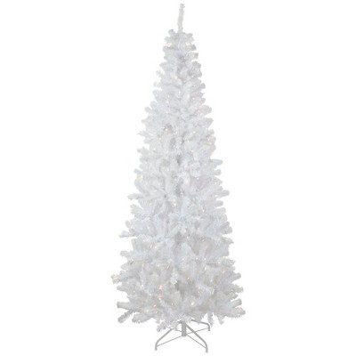 Northlight Pre-Lit Pencil White Georgian Pine Artificial Christmas Tree - 6.5' - Warm White LED Lights