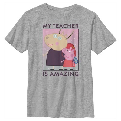 Boy's Peppa Pig Madame Gazelle My Teacher is Amazing T-Shirt