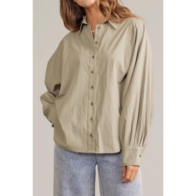 Women's cotton button down top - In February