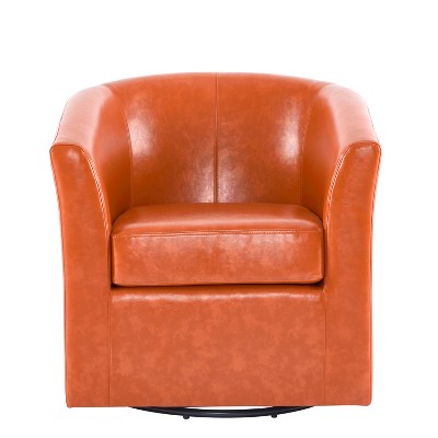 Christopher Knight Home Jackson Contemporary Faux Leather Upholstered Swivel Club Chair