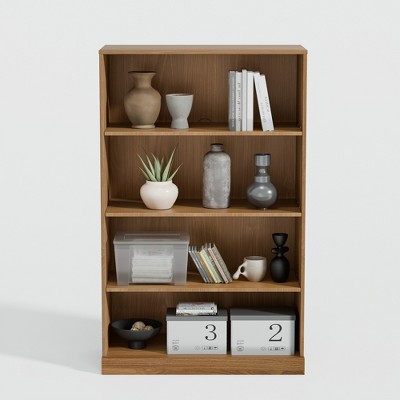 Dovelina Wooden Bookshelf with Doors Black Modern Bookshelf