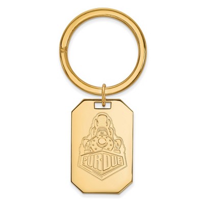 Black Bow Jewelry 14k Yellow Gold Plated Sterling Silver Purdue Boilermakers NCAA Key Chain
