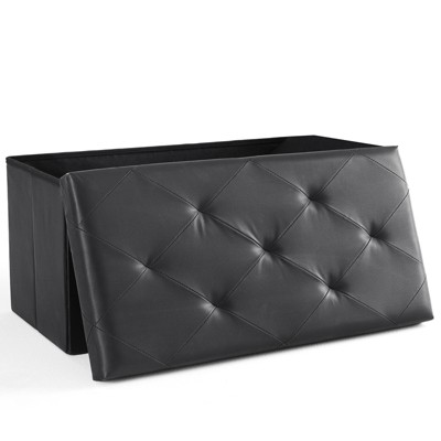 Sapphtopaz Modern Foldable Ottoman Bench with Storage Rectangle Footstools with Tufted Upholstered Top Storage Bench for Living Room, Entryway