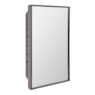 Head West 16"x26" Brushed Black Recessed Medicine Cabinet Mirror