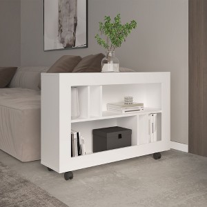 MDF Console Table Cart with Six Shelves and Casters - 1 of 4