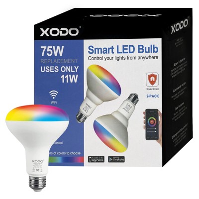 XODO Lb1 (2-pack) Smart Wi-Fi BR30 E26 Dimmable Flood Light Bulb