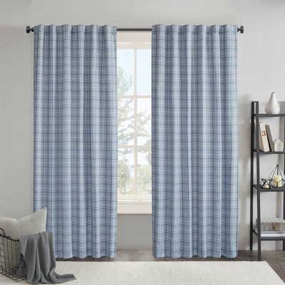 Kumasinova Thermal Insulated Curtain Panel,Plaid Window Curtain Panel with Fleece Lining,Rod Pocket,Back Tab,Curtains for Living Room