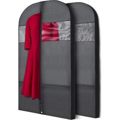 Plixio 54" Black Garment Bags for Travel or Hanging Clothes Storage - Suit Bags Carriers Covers for Men & Women - Dresses, Shirts, Fur Coats, Jackets