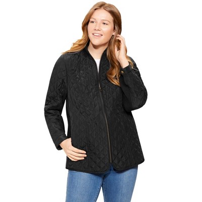 Woman Within Zip-Front Quilted Jacket