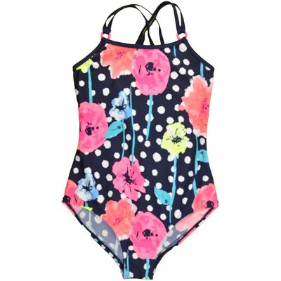 OshKosh B'Gosh Little Girls' One-Piece Floral Print Camikini Swimsuit