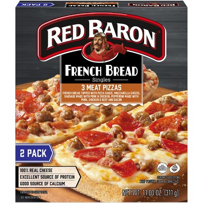 Red Baron Three Meat French Bread Personal Frozen Pizza - 11oz