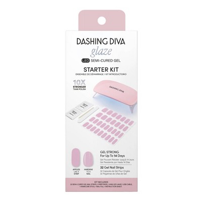 Dashing Diva Glaze Semi-Cured Gel Nail Polish Strips Starter Kit - 32ct
