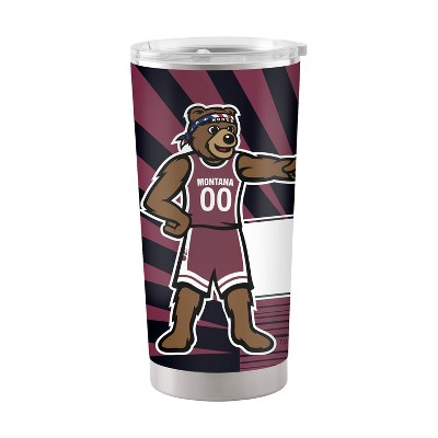 NCAA Montana Grizzlies 20oz Mascot Stainless Steel Tumbler: Portable Drinkware, Plastic Lid