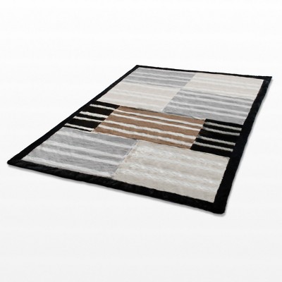 Slickblue Soft Patchwork City of God Throw Blanket, 61x86.6 Inches, Faux Fur & Plush, Cozy for Sofa, Chair & Bedroom
