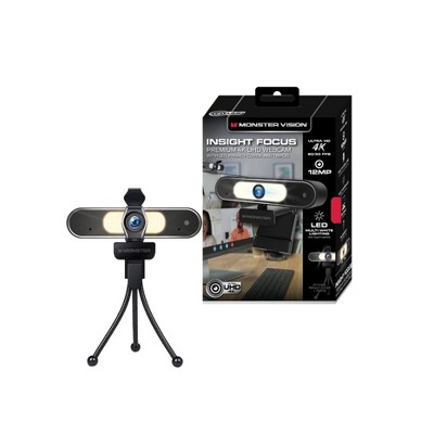 Monster Vision LED 4K Premium 12MP Ultra HD LED Webcam