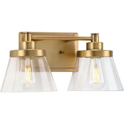 Progress Lighting Hinton 2-Light Vintage Brass Bath Vanity