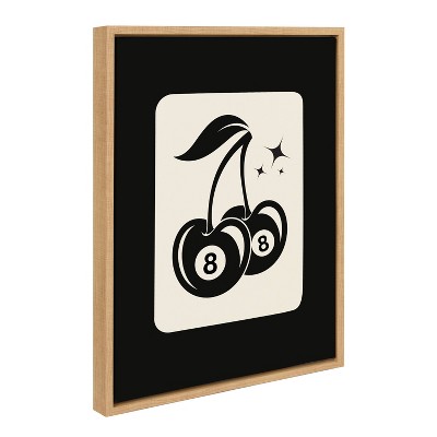 Kate & Laurel All Things Decor 18"x24" Cherry Ball 8 Framed Canvas by Honey Island Studio Natural