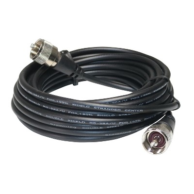 Browning® CB Antenna Coaxial Cable Assembly with Preinstalled UHF PL-259, 18 Ft. in Black