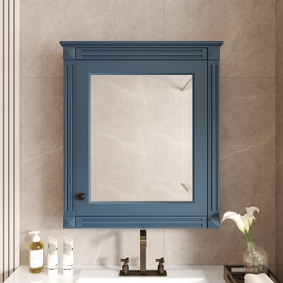 PAGED 24" Wall Mounted Bathroom Storage Cabinet Modern Medicine Cabinet with Mirror and Adjustable Shelves, Over Toilet Storage Unit for Room