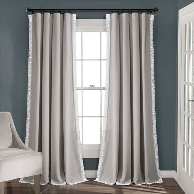 Rosalie Rod Pocket Light Filtering Window Curtain Panels - Lush Décor