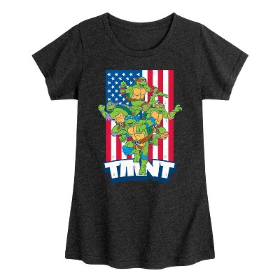 Girls' - Teenage Mutant Ninja Turtles - USA Turtles Fitted Short Sleeve Graphic T-Shirt
