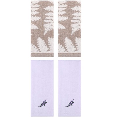 REGALWOVEN 4 Pcs Cotton Soft Absorbent Decorative Hand Towels for Bathroom Kitchen 13 x 29 Inch