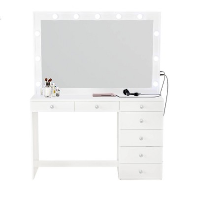 Nuit Lighted Makeup Vanity with Knobs - Boahaus