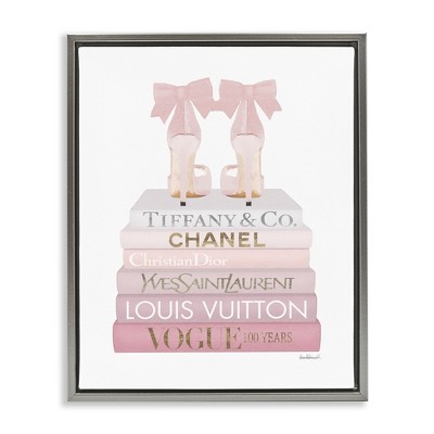 Stupell Industries Chic Shoes Glam Bookstack, 25" x 31"