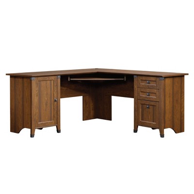 Carson Forge Corner Computer Desk Red - Sauder: Home Office Workstation with CPU Storage & Wire Management