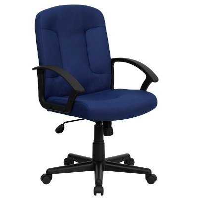 Emma and Oliver Mid-Back Fabric Executive Swivel Office Chair with Nylon Arms