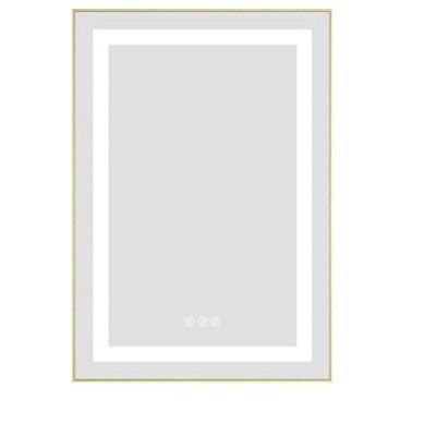 Ridstar 20 in. W x 30 in. H Yellow Rectangular Bathroom Mirror with LED Lights