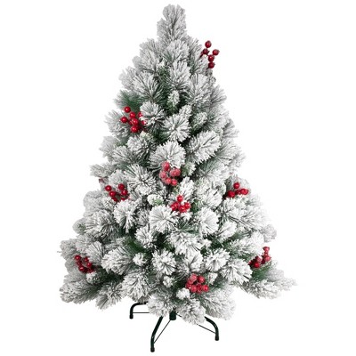 Northlight Full Flocked Fairfield Fir Artificial Christmas Tree - 4.5' -Unlit