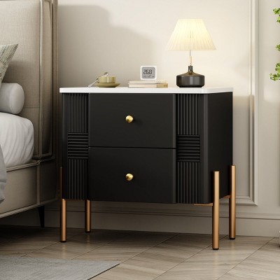 Accent Cabinet Modern with 2 Storage Drawers and Anti-Slip Legs for Bedroom or Entryway - 3irtyhousy
