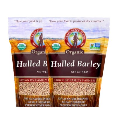 Grain Place Foods Non-GMO 5 lb Organic Hulled Barley - Pack of 2