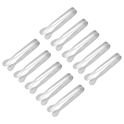 Unique Bargains Stainless Steel Kitchen Mini Ice Appetizers Dessert Serving Tongs