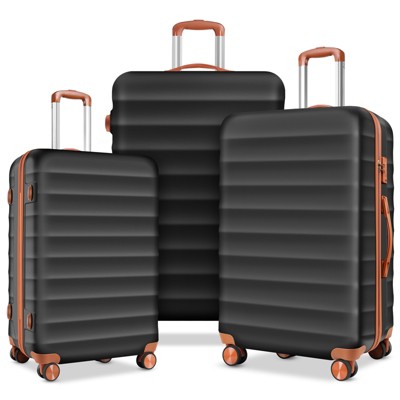 SUGIFT 3-Piece Hardshell Luggage Set with TSA Lock, YKK Zippers, PC+ABS Construction and Spinner Wheels