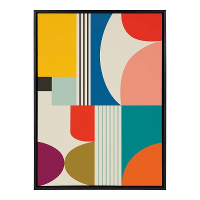 Sylvie Mid-Century Modern Pattern Framed Canvas - Kate & Laurel All Things Decor