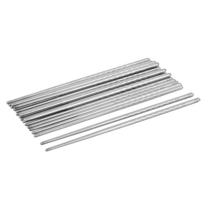 Unique Bargains Tableware Non-Slip Chopsticks Silver Tone 10 Pairs