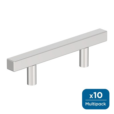 Amerock Square Bar Pulls for Cabinets or Furniture, 10 Pack