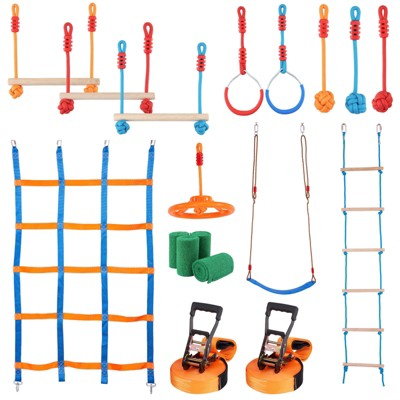 Dexmalle Outdoor Playset Equipment, Backyard Toys Training Equipment Set with 12 Obstacles