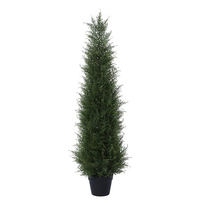 Faux 3-5FT Cypress Topiary Trees for Outdoors, Fake Cedar Plants for Home Decor Office Living Room Porch Patio Perfect Housewarming Gift