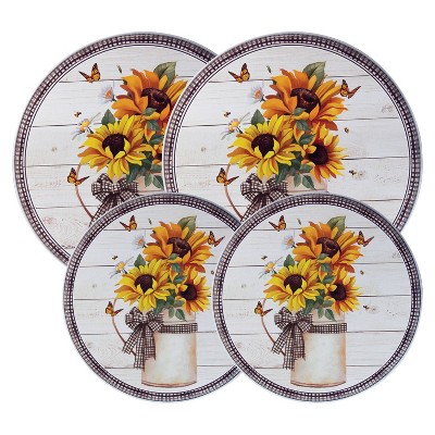Range Kleen 4pk Round Garden Harvest Burner Kover Set by Lucca Sheppard: Multicolored Tin Stove Burner Covers, Decorative Accent