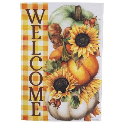 Northlight Pumpkins and Sunflowers Welcome Fall Harvest Outdoor Garden Flag - 18" x 12.5"