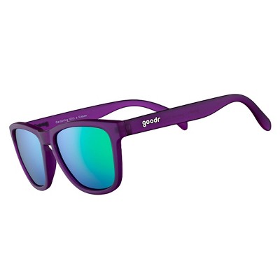 goodr Gardening with a Kraken OG Rectangle Sunglasses: Polarized Plastic Lenses, Purple Frame, One Size