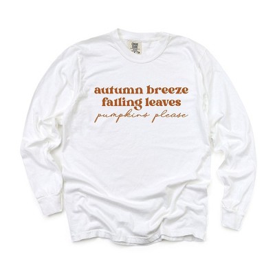 Simply Sage Market Women's Autumn Breeze Falling Leaves Long Sleeve Garment Dyed Tee