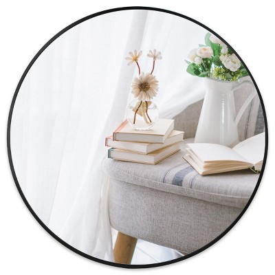 Golden State Art 24" or 36" Aluminum Metal Round Framed Accent Mirror