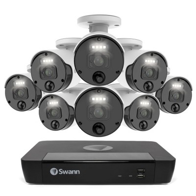 Swann NVR Security System, Round Master Bullet Cameras, 87680 Hub, Black