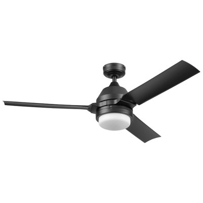 Honeywell Ceiling Fans Port Isle Modern 54 Inch Outdoor Ceiling Fan with Light, LED Fan with Remote Control, and Weather Resistant Blades, Black