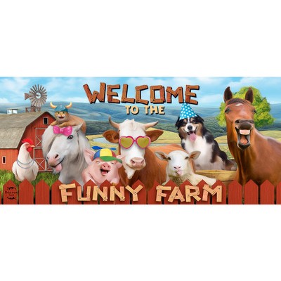 Briarwood Lane Spring Funny Farm Mini Mat 22x10 Indoor Outdoor For Spring Doormat